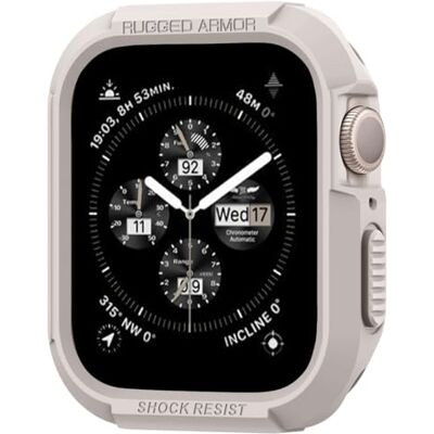 Spigen Rugged Armor beschermhoes compatibel met Apple Watch Series 9 8 7 45 mm en SE2 6 5 SE 4 44 mm Series Beige Dune Spigen Rugged Armor beschermhoes compatibel met Apple Watch Series 9 8 7 45 mm en SE2 6 5 SE 4 44 mm Series Beige Dune