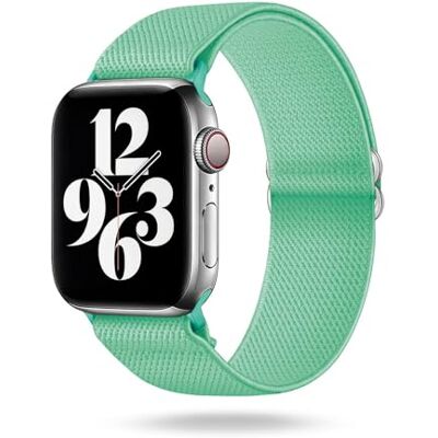 OneFlow Flex Loop Armband compatibel met Apple Watch SE 3 (40 mm), flexibele nylon sportarmband, reservearmband, turquoise OneFlow Flex Loop Armband compatibel met Apple Watch SE 3 (40 mm), flexibele nylon sportarmband, reservearmband, turquoise