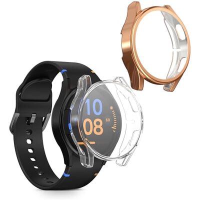 kwmobile Hoesje compatibel met Samsung Galaxy Watch FE 40 mm beschermhoes 2 x siliconen schermhoes voor fitnesstracker transparant-roségoud kwmobile Hoesje compatibel met Samsung Galaxy Watch FE 40 mm beschermhoes 2 x siliconen schermhoes voor fitnesstracker transparant-roségoud
