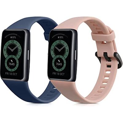 kwmobile Bandjes compatibel met Huawei Band 6 & 6 Pro/Honor Band 7 & 6, 2 reservebandjes siliconen armband, smartwatch, activiteitentracker, donkergroen/beige, groot, TPU siliconen kwmobile Bandjes compatibel met Huawei Band 6 & 6 Pro/Honor Band 7 & 6, 2 reservebandjes siliconen armband, smartwatch, activiteitentracker, donkergroen/beige, groot, TPU siliconen