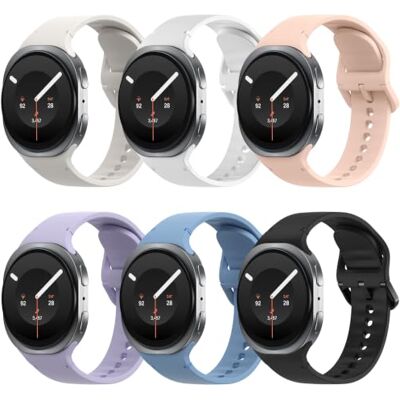 TiMOVO Band Compatible with Samsung Galaxy Watch 9/8 40mm 44mm/Classic 46mm 6 Pack Galaxy Watch 8 Classic 46mm (2026/2025), Soft Silicone Replacement Sport Strap for Women Men TiMOVO Band Compatible with Samsung Galaxy Watch 9/8 40mm 44mm/Classic 46mm 6 Pack Galaxy Watch 8 Classic 46mm (2026/2025), Soft Silicone Replacement Sport Strap for Women Men