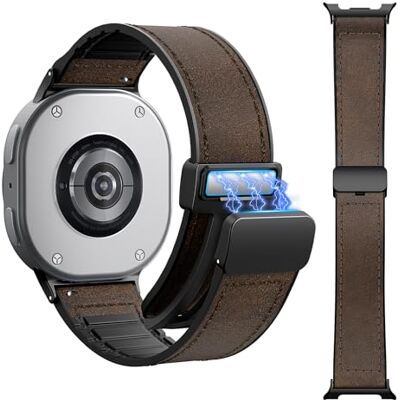TiMOVO Band compatibel met Samsung Galaxy Watch 9/8 40 mm 44 mm/Classic Galaxy Watch 8 Classic 46 mm magnetische lederen vervangende bandjes voor mannen en vrouwen, bruin TiMOVO Band compatibel met Samsung Galaxy Watch 9/8 40 mm 44 mm/Classic Galaxy Watch 8 Classic 46 mm magnetische lederen vervangende bandjes voor mannen en vrouwen, bruin
