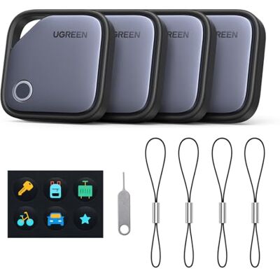 UGREEN FineTrack Finder Tag iOS-tracker alleen 4 stuks 2 jaar batterij, Bluetooth objectzoeker, voor sleutels, koffers, portefeuilles, bagage, tassen UGREEN FineTrack Finder Tag iOS-tracker alleen 4 stuks 2 jaar batterij, Bluetooth objectzoeker, voor sleutels, koffers, portefeuilles, bagage, tassen