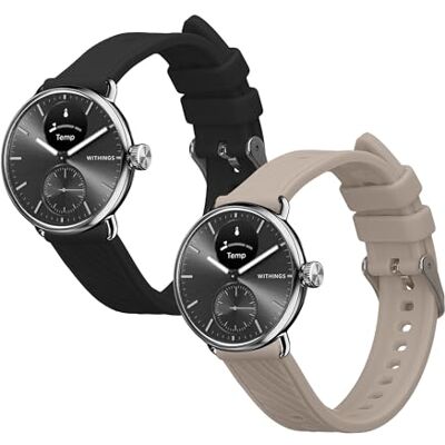 kwmobile Armband compatibel met Withings Scanwatch Light 37 mm / Withings Scanwatch 2 38 mm armband 2 x reservearmband van siliconen voor fitnesstracker kwmobile Armband compatibel met Withings Scanwatch Light 37 mm / Withings Scanwatch 2 38 mm armband 2 x reservearmband van siliconen voor fitnesstracker