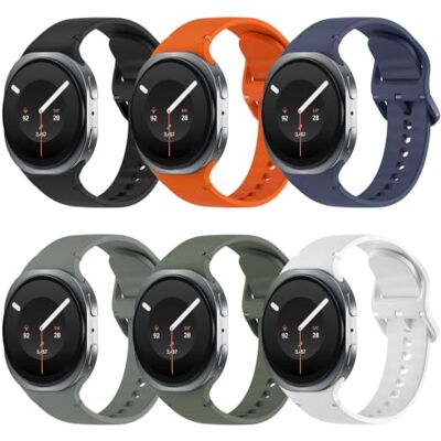 TiMOVO Band Compatible with Samsung Galaxy Watch 9/8 40mm 44mm/Classic 46mm 6 Pack Galaxy Watch 8 Classic 46mm (2026/2025), Soft Silicone Replacement Sport Strap for Women Men TiMOVO Band Compatible with Samsung Galaxy Watch 9/8 40mm 44mm/Classic 46mm 6 Pack Galaxy Watch 8 Classic 46mm (2026/2025), Soft Silicone Replacement Sport Strap for Women Men