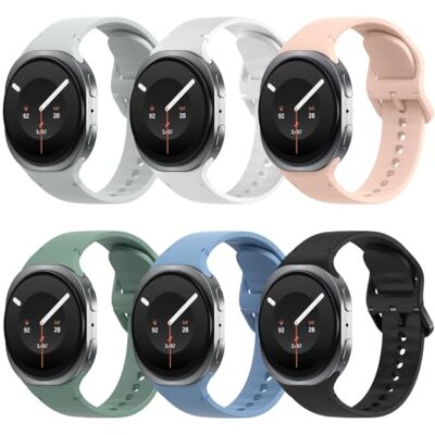 TiMOVO Band Compatible with Samsung Galaxy Watch 9/8 40mm 44mm/Classic 46mm 6 Pack Galaxy Watch 8 Classic 46mm (2026/2025), Soft Silicone Replacement Sport Strap for Women Men TiMOVO Band Compatible with Samsung Galaxy Watch 9/8 40mm 44mm/Classic 46mm 6 Pack Galaxy Watch 8 Classic 46mm (2026/2025), Soft Silicone Replacement Sport Strap for Women Men
