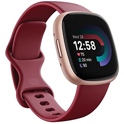 Fitbit Versa 4, Pink Sand/Copper Smartwatch Unisex, Volwassenen, Zandroze/Aluminium Koper-roze, één maat Fitbit Versa 4, Pink Sand/Copper Smartwatch Unisex, Volwassenen, Zandroze/Aluminium Koper-roze, één maat