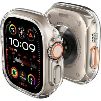 Spigen Thin Fit beschermhoes voor Apple Watch Ultra 4/3/2/1 49 mm Polycarbonaat hoes met lichte schokbestendige bumper, krasbestendig en slank design, model 2026-2022, transparant Spigen Thin Fit beschermhoes voor Apple Watch Ultra 4/3/2/1 49 mm Polycarbonaat hoes met lichte schokbestendige bumper, krasbestendig en slank design, model 2026-2022, transparant