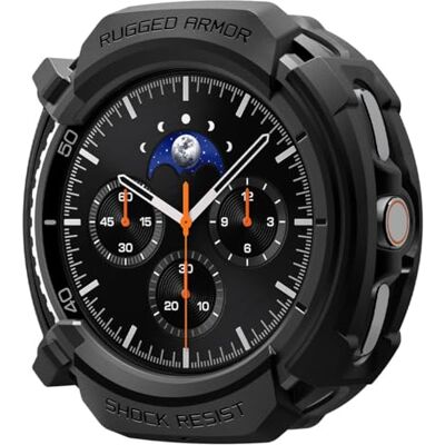 Spigen Rugged Armor beschermhoes compatibel met Samsung Galaxy Watch 8 Classic 46 mm (2025) mat zwart Spigen Rugged Armor beschermhoes compatibel met Samsung Galaxy Watch 8 Classic 46 mm (2025) mat zwart