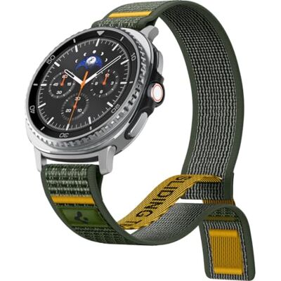 Spigen Athlex Air armband voor Galaxy Watch 9/8/8 Classic Ademend nylon lusbandje met klittenbandsluiting en gele naden voor Galaxy Watch (46/44/40 mm), actief zwart Spigen Athlex Air armband voor Galaxy Watch 9/8/8 Classic Ademend nylon lusbandje met klittenbandsluiting en gele naden voor Galaxy Watch (46/44/40 mm), actief zwart