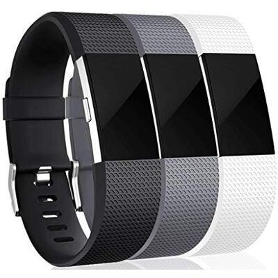 INF Set van 3 siliconen reservebandjes compatibel met Fitbit Charge 2 Sport INF Set van 3 siliconen reservebandjes compatibel met Fitbit Charge 2 Sport