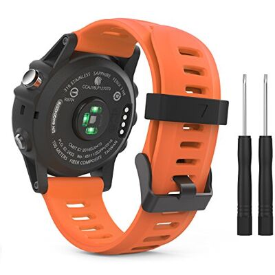 MoKo Zachte siliconen reservearmband voor Garmin Fenix 3/3 HR/Fenix 5X/5X Plus/Tactix Charlie/Descent Mk1 sporthorloge MoKo Zachte siliconen reservearmband voor Garmin Fenix 3/3 HR/Fenix 5X/5X Plus/Tactix Charlie/Descent Mk1 sporthorloge
