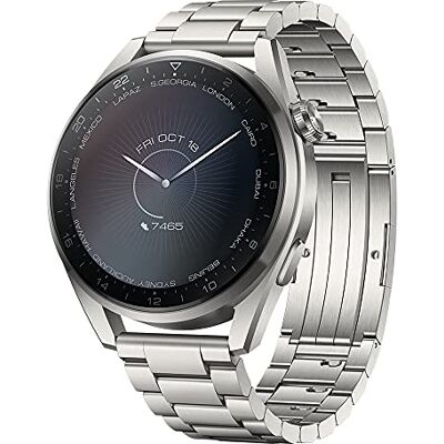 Huawei Watch 3 Pro 4G Smartwatch, 1,43 inch AMOLED-display, eSIM telefoon, 5 dagen batterijduur, 24/7 SpO2 & hartslagmeting, GPS, 5ATM, 30 maanden garantie, roestvrij stalen armband Huawei Watch 3 Pro 4G Smartwatch, 1,43 inch AMOLED-display, eSIM telefoon, 5 dagen batterijduur, 24/7 SpO2 & hartslagmeting, GPS, 5ATM, 30 maanden garantie, roestvrij stalen armband