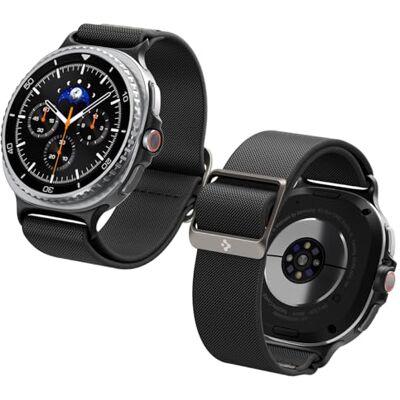 Spigen Lite Fit armband voor Galaxy Watch 9/8/8 Classic Lichte stoffen armband met afneembare clip, adapter en gesp voor Galaxy Watch (46/44/40 mm) zwart Spigen Lite Fit armband voor Galaxy Watch 9/8/8 Classic Lichte stoffen armband met afneembare clip, adapter en gesp voor Galaxy Watch (46/44/40 mm) zwart