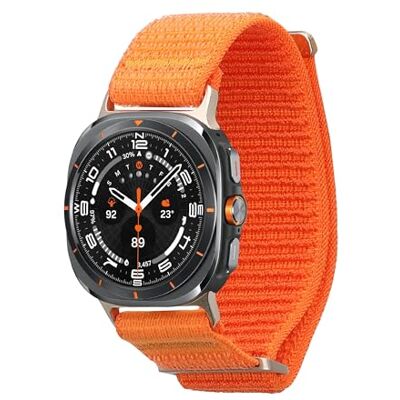 kwmobile Armband compatibel met Samsung Galaxy Watch Ultra 47 mm, nylon reservebandjes voor fitnesstracker, oranje kwmobile Armband compatibel met Samsung Galaxy Watch Ultra 47 mm, nylon reservebandjes voor fitnesstracker, oranje