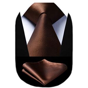 Enlision Stropdas voor heren, set stropdas en tas, eenkleurig, bruiloft, stropdas en zakdoekset, werk, feest, cadeau voor mannen, Bruin Eén maat Enlision Stropdas voor heren, set stropdas en tas, eenkleurig, bruiloft, stropdas en zakdoekset, werk, feest, cadeau voor mannen, Bruin Eén maat