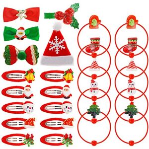 Kiiwah 25 stuks kersthaaraccessoires voor meisjes, haarclips, haarbanden, kerstspeldjes voor kinderen en volwassenen Kiiwah 25 stuks kersthaaraccessoires voor meisjes, haarclips, haarbanden, kerstspeldjes voor kinderen en volwassenen