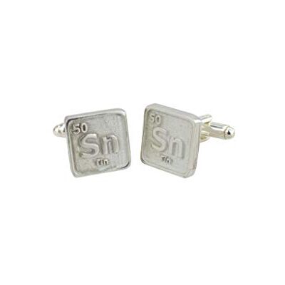 Anniversary Gifts Manchetknopen van tin, periodemotief, 100% zuiver tin, 10. idee, tin, metaal Anniversary Gifts Manchetknopen van tin, periodemotief, 100% zuiver tin, 10. idee, tin, metaal