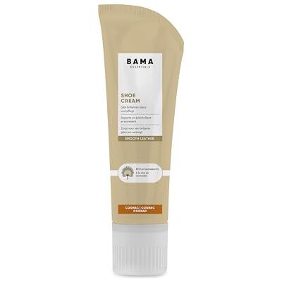 Bama Neutrale schoencrème met carnaubawas, voedende schoenpoets voor glad leer, generfd leer en textielmaterialen, oplosmiddelvrij, met sponsapplicator, cognac, 75 ml 75 ml Bama Neutrale schoencrème met carnaubawas, voedende schoenpoets voor glad leer, generfd leer en textielmaterialen, oplosmiddelvrij, met sponsapplicator, cognac, 75 ml 75 ml
