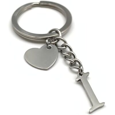 EVEMATE Sleutelhanger met letter A tot Z, handgemaakt, roestvrij staal, ideaal cadeau voor partner, verjaardag, vriend, vriendin, moeder, vader, Ik 75mm EVEMATE Sleutelhanger met letter A tot Z, handgemaakt, roestvrij staal, ideaal cadeau voor partner, verjaardag, vriend, vriendin, moeder, vader, Ik 75mm