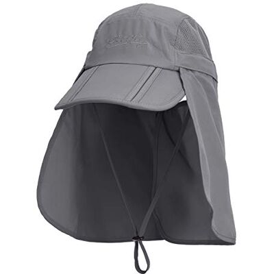 WANYING Uniseks Safari-hoed, zonnehoed met halsbescherming, uv-bescherming, baseballpet voor kamperen in de open lucht, marineblauw, Voor volwassenen 56-60 cm donkergrijs, 56-60 56-60 WANYING Uniseks Safari-hoed, zonnehoed met halsbescherming, uv-bescherming, baseballpet voor kamperen in de open lucht, marineblauw, Voor volwassenen 56-60 cm donkergrijs, 56-60 56-60
