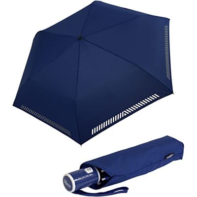 iX-brella Extra lichte Safety Reflex mini-paraplu voor kinderen, Blauw, Automatische zakparaplu iX-brella Extra lichte Safety Reflex mini-paraplu voor kinderen, Blauw, Automatische zakparaplu