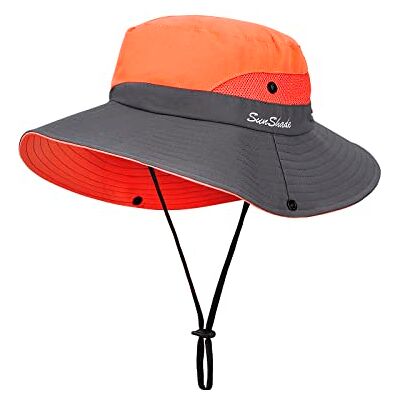MengH-SHOP Opvouwbare hoed met brede rand voor dames, uv-bescherming, mesh, ideaal vizier voor reizen, wandelen, vissen, strand, tuinieren, 56-58 cm, oranje 56-58 MengH-SHOP Opvouwbare hoed met brede rand voor dames, uv-bescherming, mesh, ideaal vizier voor reizen, wandelen, vissen, strand, tuinieren, 56-58 cm, oranje 56-58
