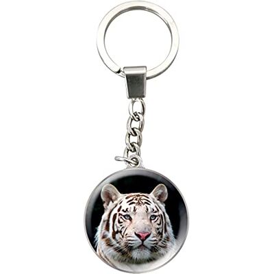 Deluxebase Magnidome Sleutelhangers Witte Tijger Sleutelhanger Kristalglas Charm Koepel Tijger Foto Sleutelhanger met Roestvrij Stalen Ketting Deluxebase Magnidome Sleutelhangers Witte Tijger Sleutelhanger Kristalglas Charm Koepel Tijger Foto Sleutelhanger met Roestvrij Stalen Ketting