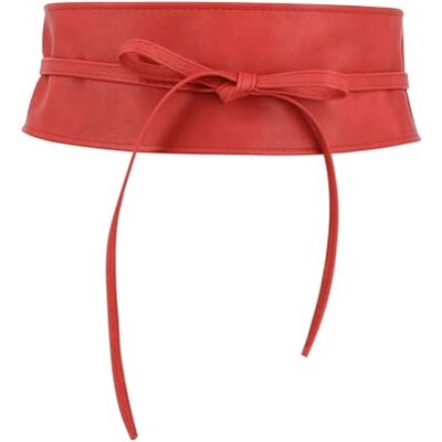 FASHIONGEN Obi-riem voor dames, brede Obi-riem, kunstleer, hoge kwaliteit, MICA, Framboos rood S-M FASHIONGEN Obi-riem voor dames, brede Obi-riem, kunstleer, hoge kwaliteit, MICA, Framboos rood S-M