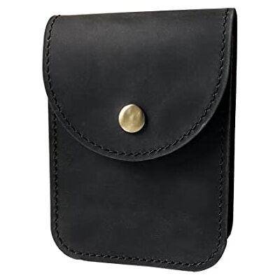 aolaso Rundleer Speelkaarthoes, Enkele Spel Kaarthouder met Clip voor Mannen Mini Vintage Taille Tas aolaso Rundleer Speelkaarthoes, Enkele Spel Kaarthouder met Clip voor Mannen Mini Vintage Taille Tas
