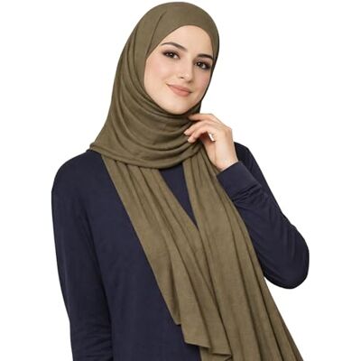 HENKi Hijab sjaal voor dames van 100% katoen jersey in hoogwaardige kwaliteit, Bosgroen #18 Extra Lang HENKi Hijab sjaal voor dames van 100% katoen jersey in hoogwaardige kwaliteit, Bosgroen #18 Extra Lang
