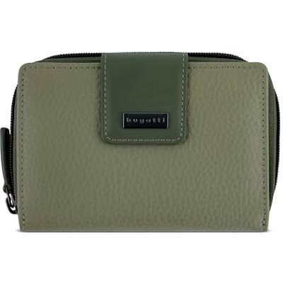 bugatti Sina dames portemonnee S met ritssluiting van echt leer, Groen, Hedendaags bugatti Sina dames portemonnee S met ritssluiting van echt leer, Groen, Hedendaags