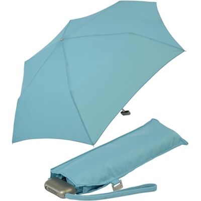 Doppler Zakparaplu van koolstofstaal, effen, praktisch formaat, licht, 22 cm, Blauw Doppler Zakparaplu van koolstofstaal, effen, praktisch formaat, licht, 22 cm, Blauw