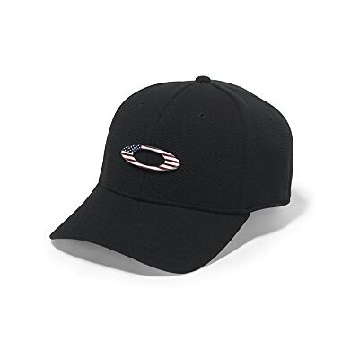 Oakley Tincan Uniseks pet voor volwassenen, Zwart/Amerikaanse vlag S/M Oakley Tincan Uniseks pet voor volwassenen, Zwart/Amerikaanse vlag S/M
