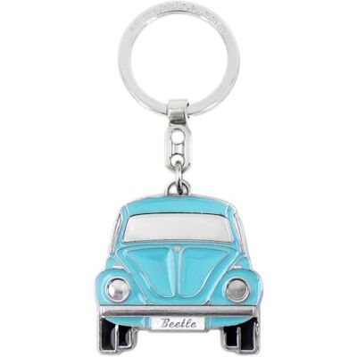 BRISA VW Collection Volkswagen sleutelhanger van geëmailleerd metaal met ring, accessoires voor sleutelhanger in lieveheersbeestje/kever design (voor/blauw) BRISA VW Collection Volkswagen sleutelhanger van geëmailleerd metaal met ring, accessoires voor sleutelhanger in lieveheersbeestje/kever design (voor/blauw)