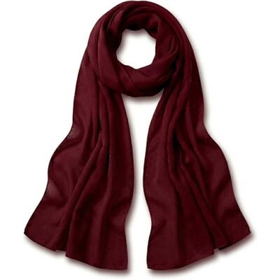 TigerTie Chiffon-sjaal voor dames, effen kleur, maten van de sjaal: 160 cm x 36 cm, Made in Italy, Vinrouge One Size TigerTie Chiffon-sjaal voor dames, effen kleur, maten van de sjaal: 160 cm x 36 cm, Made in Italy, Vinrouge One Size
