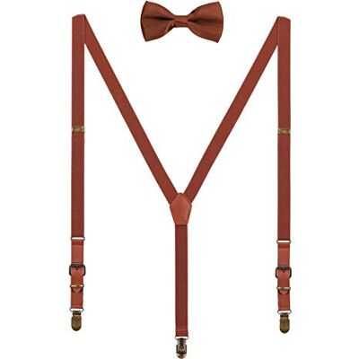 WANYING 2 cm bretels vlinderdas set voor dames heren retro Y-vorm 3 brons clips elastische bretels regolabiel voor maat 140-190 cm, bruin, 2,0 x 115 cm (voor grootte 140-190 cm) 2.0×115cm (pour de grandeur 140-190cm) WANYING 2 cm bretels vlinderdas set voor dames heren retro Y-vorm 3 brons clips elastische bretels regolabiel voor maat 140-190 cm, bruin, 2,0 x 115 cm (voor grootte 140-190 cm) 2.0×115cm (pour de grandeur 140-190cm)