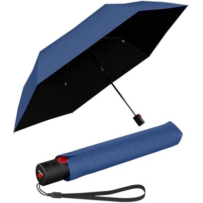 Knirps Ultra U.200 Medium Duomatic zakparaplu automatisch openen en sluiten stormbestendig winddicht, Blauw met uv- en hittebescherming Knirps Ultra U.200 Medium Duomatic zakparaplu automatisch openen en sluiten stormbestendig winddicht, Blauw met uv- en hittebescherming