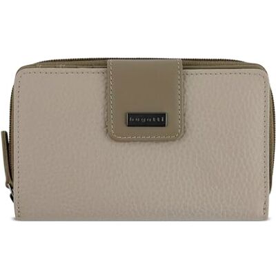 bugatti Sina echt lederen portemonnee voor dames met ritssluiting, M beige, Hoog contrast bugatti Sina echt lederen portemonnee voor dames met ritssluiting, M beige, Hoog contrast