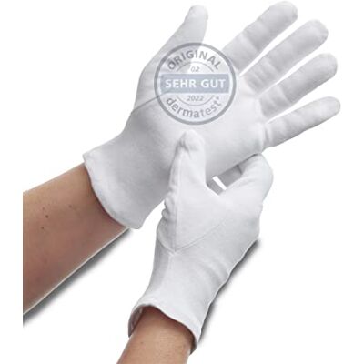 DarBene Dermatest Soft katoenen handschoenen, 3 paar, zeer goed, 100% katoen, stoffen handschoenen voor handmaskers, perfecte pasvorm, wit DarBene Dermatest Soft katoenen handschoenen, 3 paar, zeer goed, 100% katoen, stoffen handschoenen voor handmaskers, perfecte pasvorm, wit