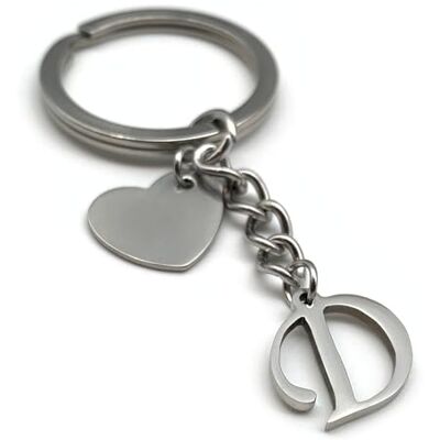 EVEMATE Sleutelhanger met letter A tot Z, handgemaakt, roestvrij staal, ideaal cadeau voor partner, verjaardag, vriend, vriendin, moeder, vader, D 75mm EVEMATE Sleutelhanger met letter A tot Z, handgemaakt, roestvrij staal, ideaal cadeau voor partner, verjaardag, vriend, vriendin, moeder, vader, D 75mm