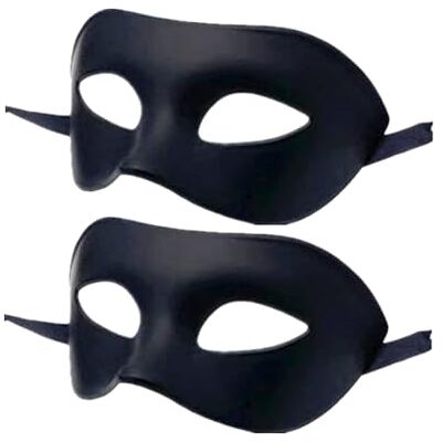 LECMACY Set van 2 maskermaskers voor dames en heren, van zeer elastisch kunststof, opvouwbaar, effen, geschikt voor alle eindejaarsbal, zwart LECMACY Set van 2 maskermaskers voor dames en heren, van zeer elastisch kunststof, opvouwbaar, effen, geschikt voor alle eindejaarsbal, zwart