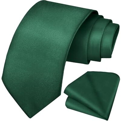 URAQT Formele en vierkante zakstropdas, 8 cm, effen, voor heren, werk, bruiloft, feest, werk (8 cm), Donkergroen Regular size URAQT Formele en vierkante zakstropdas, 8 cm, effen, voor heren, werk, bruiloft, feest, werk (8 cm), Donkergroen Regular size