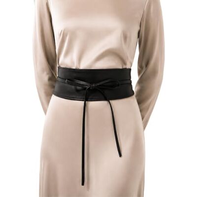 FASHIONGEN Obi damesriem van echt rundleer, riem voor jurk, CASSIANE zwart, L-XL L-XL FASHIONGEN Obi damesriem van echt rundleer, riem voor jurk, CASSIANE zwart, L-XL L-XL