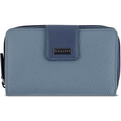 bugatti Sina Portemonnee met ritssluiting M van echt leer voor dames, Blauw, Hedendaags bugatti Sina Portemonnee met ritssluiting M van echt leer voor dames, Blauw, Hedendaags