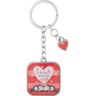 Sheepworld Sleutelhanger met motief De mooiste Hanger met vierkante sleutelring met klein hart 9 cm 73793, meerkleurig, 9 cm, motief "De mooiste", Meerkleurig, Motief "De mooiste Sheepworld Sleutelhanger met motief De mooiste Hanger met vierkante sleutelring met klein hart 9 cm 73793, meerkleurig, 9 cm, motief "De mooiste", Meerkleurig, Motief "De mooiste