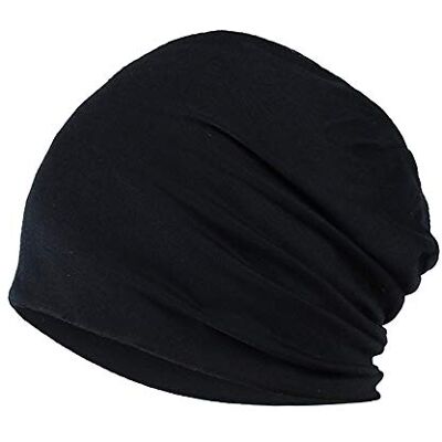 YOFASEN Slouchy muts, , chemopet, katoenen tulband, hoed, stretch, moslim sjaal voor vrouwen, mannen, zwart. Eén maat YOFASEN Slouchy muts, , chemopet, katoenen tulband, hoed, stretch, moslim sjaal voor vrouwen, mannen, zwart. Eén maat