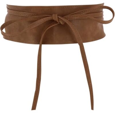 FASHIONGEN Obi riem voor dames, brede Obi-riem, kunstleer van polyurethaan, hoge kwaliteit, MICA, Lichtbruin S-M FASHIONGEN Obi riem voor dames, brede Obi-riem, kunstleer van polyurethaan, hoge kwaliteit, MICA, Lichtbruin S-M
