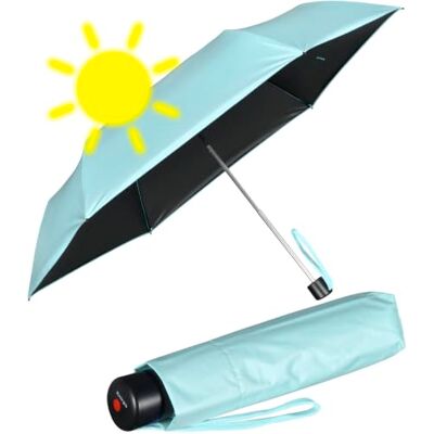 Knirps Mini parapluie léger C.058 Manuel avec protection UV et chaleur, Noir glacé Protection UV et chaleur, 92 cm Knirps Mini parapluie léger C.058 Manuel avec protection UV et chaleur, Noir glacé Protection UV et chaleur, 92 cm