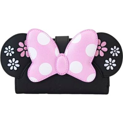 Loungefly Disney Minnie Mouse bloemenportemonnee voor dames, officiële merchandise Loungefly Disney Minnie Mouse bloemenportemonnee voor dames, officiële merchandise